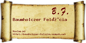 Baumholczer Felícia névjegykártya